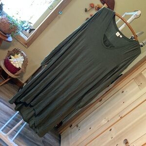 GAP Long Sleeve Olive Green Dress
